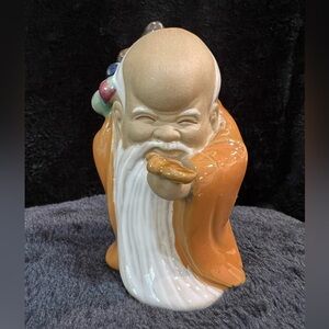 Vintage Chinese Shou Xing Figurine God of Longevity approx 4” Tall - Super Cute